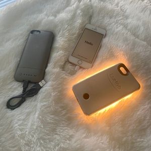 Unlocked IPhone SE, mophie charging case & lumee
